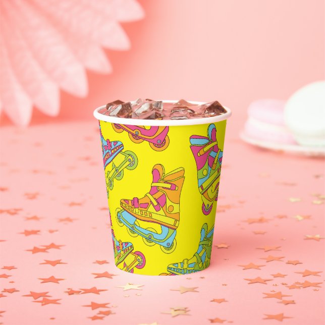 Vasos De Papel Roller Blades Skates Niños Nacimiento Fiesta Patin (in situ)