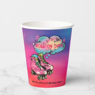Vasos De Papel Roller on Over Roller Skate Chica Birthday Party