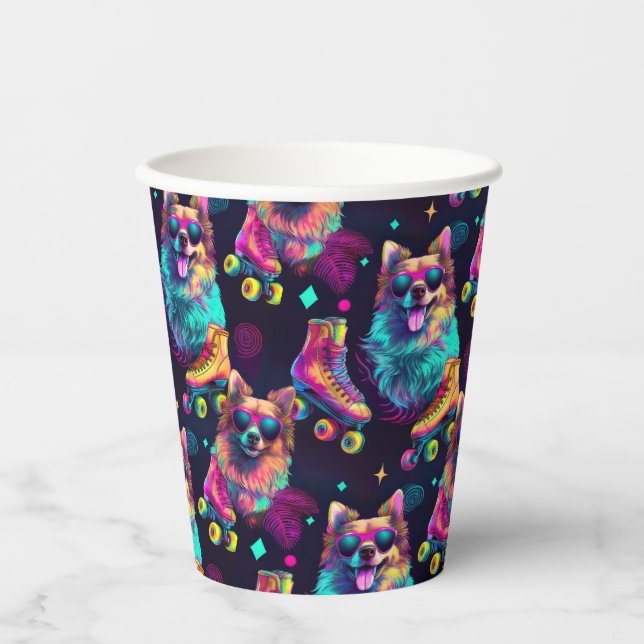 Vasos De Papel Roller Skate Disco Dog (Anverso)