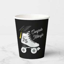 Vasos De Papel Roller Skate Graduate Party Skyline Rink Black