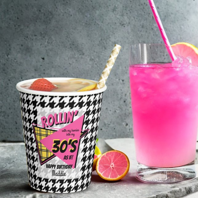 Vasos De Papel Rollin’ con mi homies Houndstoth de 30 años (Subido por el creador)
