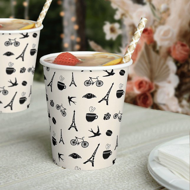 Vasos De Papel Romance de París | Patrón de la Torre Eiffel (Subido por el creador)