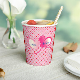 Vasos De Papel Romance Valentine Love Heart