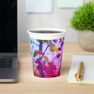 Vasos De Papel Romantic Leaves Boho – Botanical Fantasy Thank You