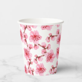 Vasos De Papel Romantic pink Cherry blosson