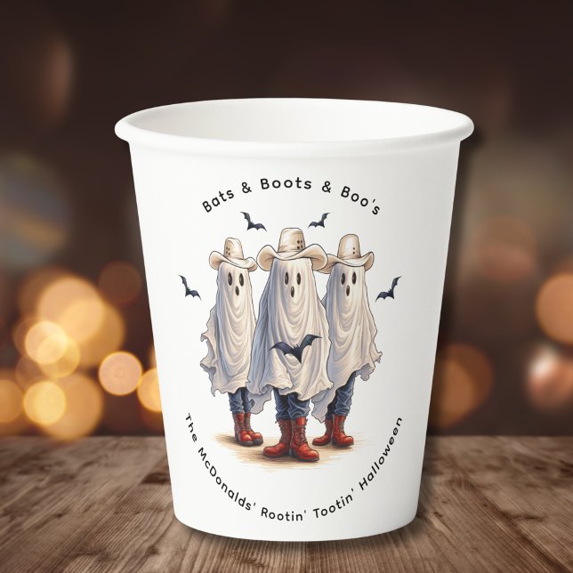 Vasos De Papel Rootin’ Tootin’ Cowboy fantasea Halloween Occident (Personalize with your own text.  Matching items available in collection.)