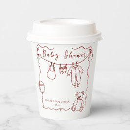 Vasos De Papel Ropa de bebé de mano dibujada