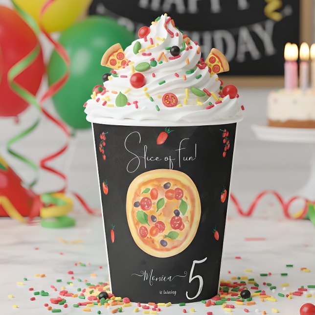 Vasos De Papel Ropa de diversión, cumpleaños de pizza (Subido por el creador)