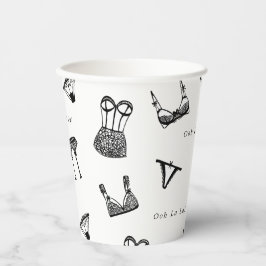 Vasos De Papel Ropa interior moderna con fuente de letra de broch