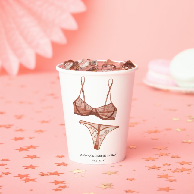 Vasos De Papel Ropa Interior Rosa Novia (in situ)