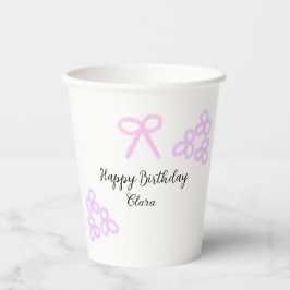 Vasos De Papel Ropa rosa morado floral pastel feliz cumpleaños