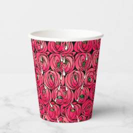 Vasos De Papel Rosa Art Nouveau Rennie Macintosh Graphic
