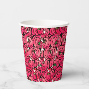Vasos De Papel Rosa Art Nouveau Rennie Macintosh Graphic