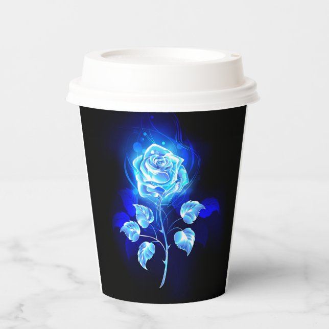 Vasos De Papel Rosa azul en llamas (Anverso)
