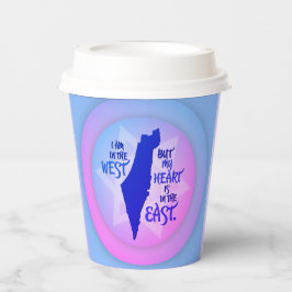 Vasos De Papel Rosa/Azul Mi corazón está en el este de Israel