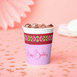 Vasos De Papel Rosa Claro Y Negro