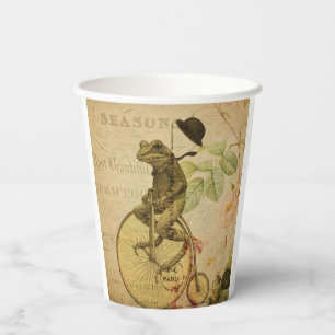 Vasos De Papel Rosa de bicicleta de escarcha de Ephemera francesa