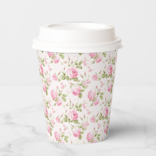 Vasos De Papel Rosa de cabaña rosa romántico