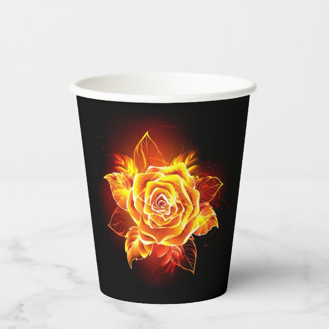 Vasos De Papel Rosa de incendios en auge (Anverso)