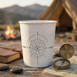 Vasos De Papel Rosa de los vientos de brújula náutica de descubri