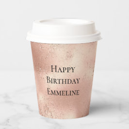 Vasos De Papel Rosa Peach Gold Glitzy Purpurina