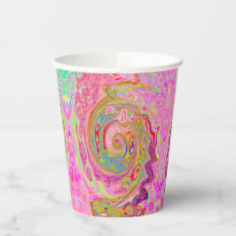 Vasos De Papel Rosa retro, amarillo y magenta Resumen de arte gro