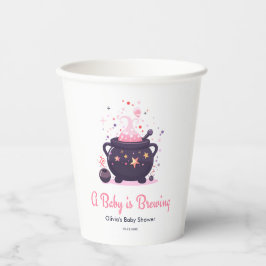 Vasos De Papel Rosa: Un bebé está preparando Baby Shower de Hallo
