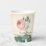 Vasos De Papel Rosa Vintage 80th Birthday Celebration Paper cup<br><div class="desc">Personalizable 80th Birthday Celebration Paper cup con Vintage Botanical Watercolour de un rosa de Pierre-Joseph Redouté. Puede cambiar fácilmente el color del texto, el tipo de letra, el tamaño y la posición haciendo clic en el botón personalizar. Placa de papel, invitación, libro de invitados, almohada y más... - "Pierre-Joseph Redouté...</div>