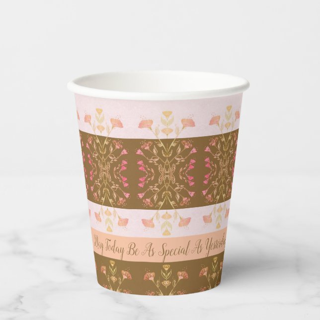 Vasos De Papel Rosa Y Oro (Anverso)