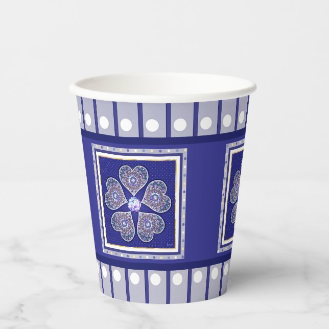 Vasos De Papel Rosace azul o rojo para bebé y niño (Anverso)