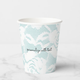 Vasos De Papel Rosas de encaje blanco y blanco floridos