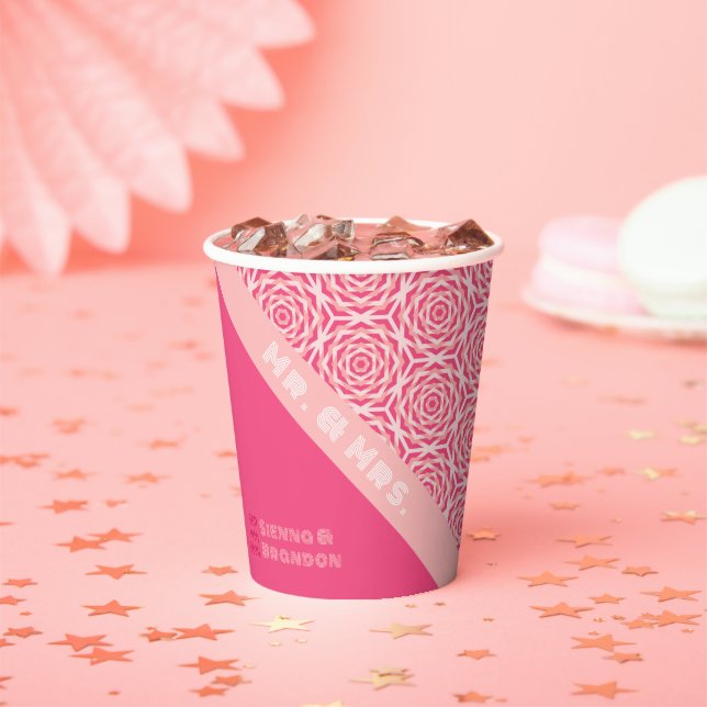 Vasos De Papel Rosas geométricos Cubos de papel de Boda rojo (in situ)