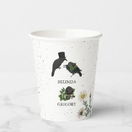 Vasos De Papel Rosas negros góticos se vuelven Bodas