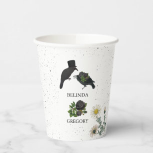 Vasos De Papel Rosas negros góticos se vuelven Bodas