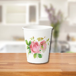 Vasos De Papel rosas rosadas vintage