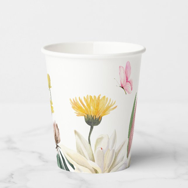 Vasos De Papel Rosas rústicos rosados (Izquierda)