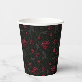 Vasos De Papel Rosas y cráneos