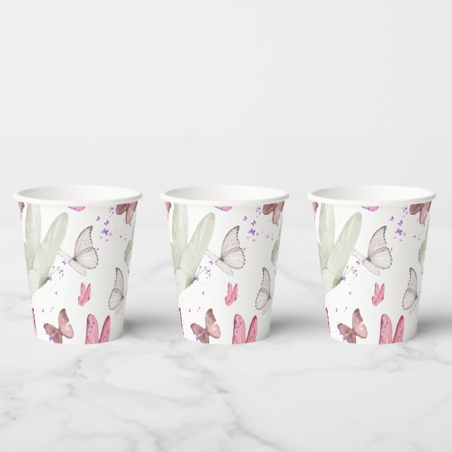 Vasos De Papel rose gold butterfly (Multi)