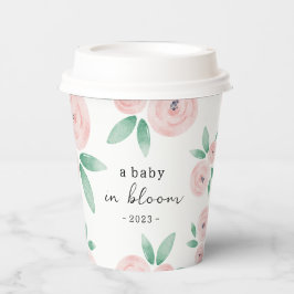 Vasos De Papel Rosey Baby in Bloom Invite de Baby Shower