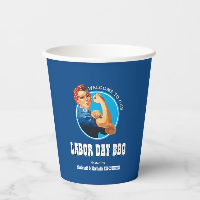Vasos De Papel Rosie Riveter LABOR DAY BBQ (Anverso)