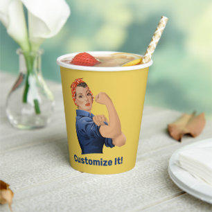 Vasos De Papel Rosie the Riveter Paper Cups