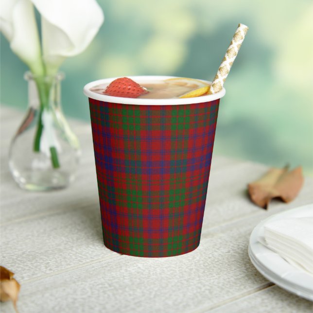 Vasos De Papel Ross Clan Tartan Plaid Paper Cups (in situ)
