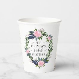 Vasos De Papel Rosy Eucalyptus Bridal Shower Cuchillas de papel