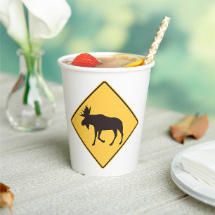 Vasos De Papel Rótulo Moose Road