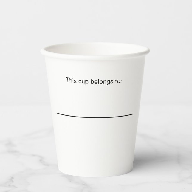 Vasos De Papel Rótulo tu nombre  (Anverso)