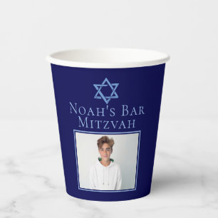 Vasos De Papel Royal Blue Bar Mitzvah Foto Estrella de David Fies
