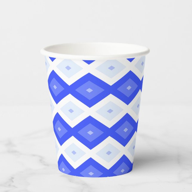 Vasos De Papel Royal blue diamond pattern (Anverso)