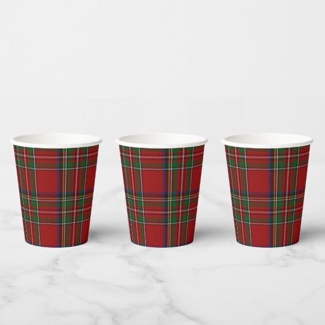 Vasos De Papel Royal Stewart Tartan Plaid (Multi)