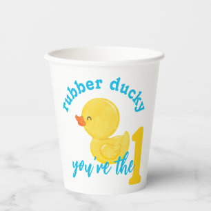 Vasos De Papel Rubber Ducky eres el primer cumpleaños