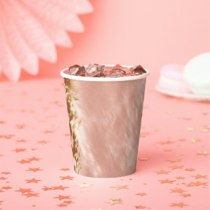 Vasos De Papel Rubor Pink Cow Animal Print